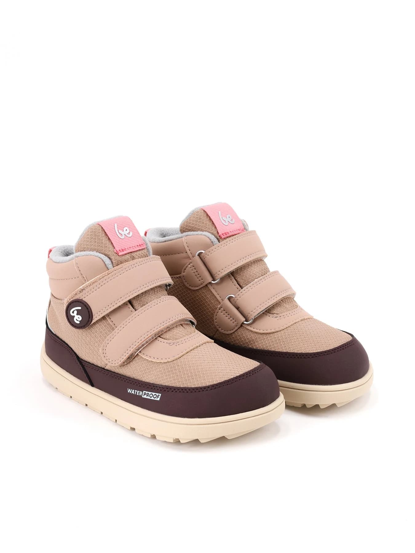 Детские зимние ботинки Be Lenka Zippu Kids — бежево-бордовые, фото 3