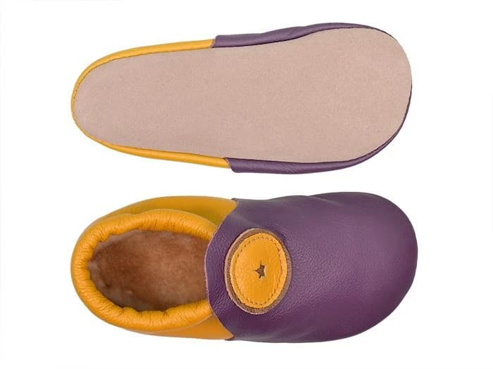 Softstar Roo Moccasin - Smooth Leather — Elderberry / Dijon · Wide · для детей, фото 3