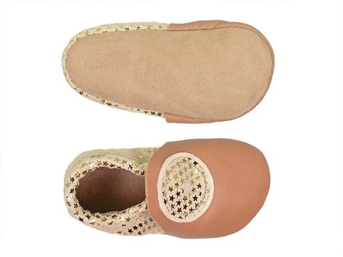 Softstar Buttercup Moccasin — Sandalwood / Cream with Gold Stars · для малышей, фото 3