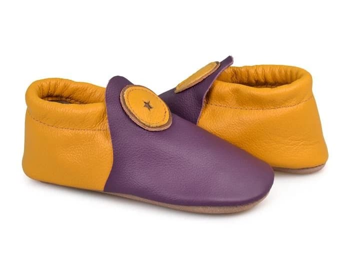 Softstar Roo Moccasin - Smooth Leather — Elderberry / Dijon · Wide · для детей, фото 2