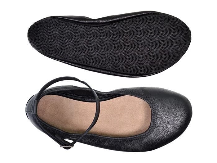 Softstar Ankle Strap Ballerine Flat — Black · Wide · для взрослых, фото 3