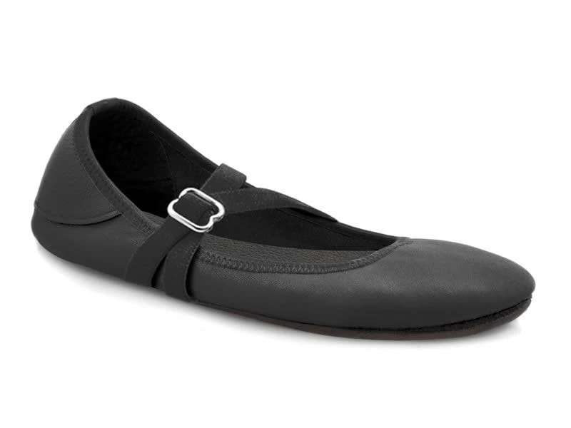 Softstar Ballerine Flat - Leather Sole — Black with Sport Closure +$10 · Regular, Black Bullhide Leather · для взрослых, фото 1 из 4