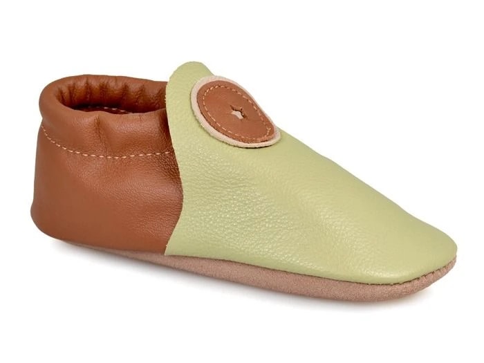 Softstar Roo Moccasin - Smooth Leather — Green Tea / Nutmeg · Wide · для детей, фото 1 из 4