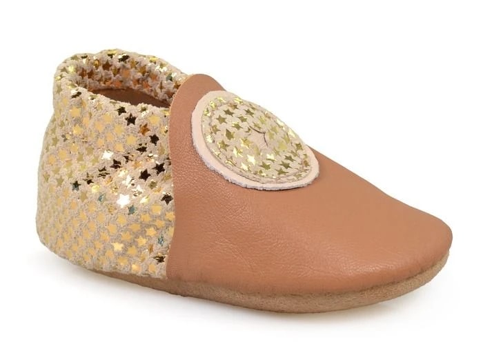 Softstar Buttercup Moccasin — Sandalwood / Cream with Gold Stars · для малышей, фото 1 из 4