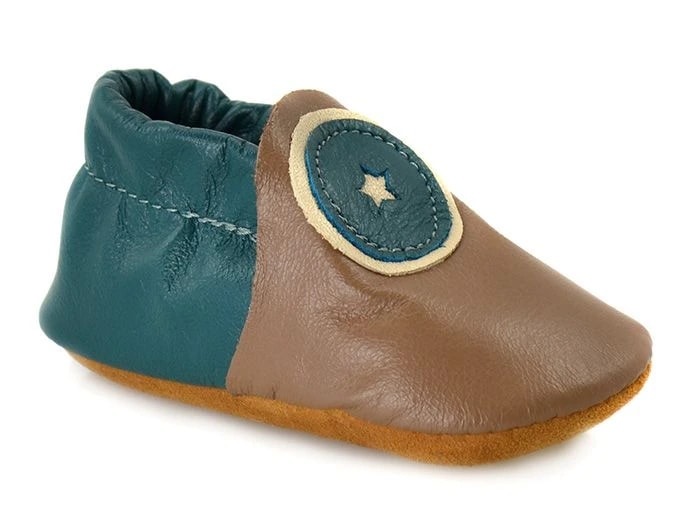 Softstar Buttercup Moccasin — Taupe / Teal · для малышей, фото 1 из 4