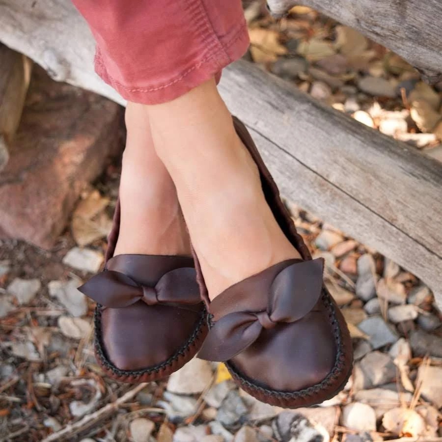 Женские балетки Unshoes Primrose — mahogany (с бантом), фото 1 из 3