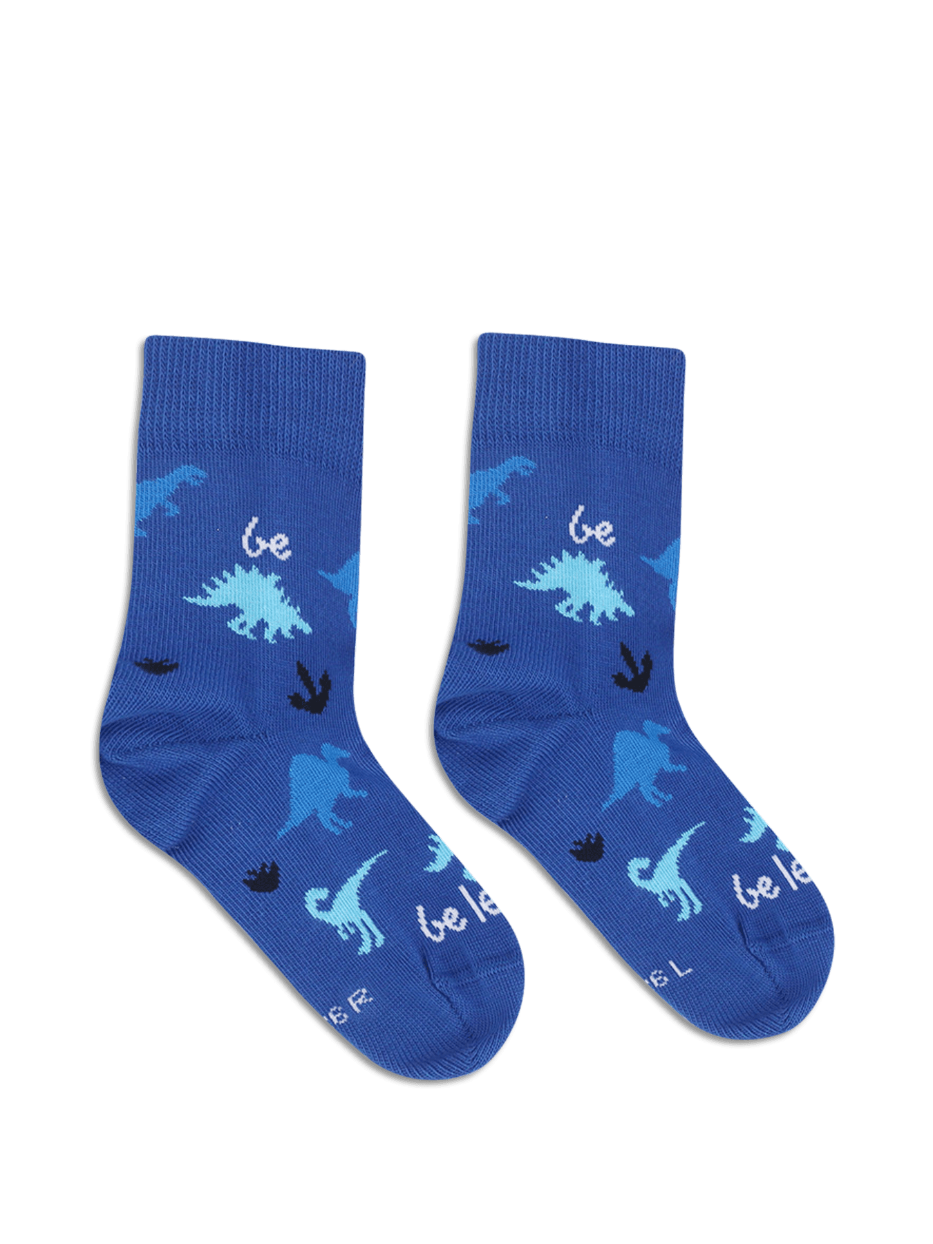 Kids barefoot Socks Be Lenka Kids - Crew - Dino - Royal Blue - Main