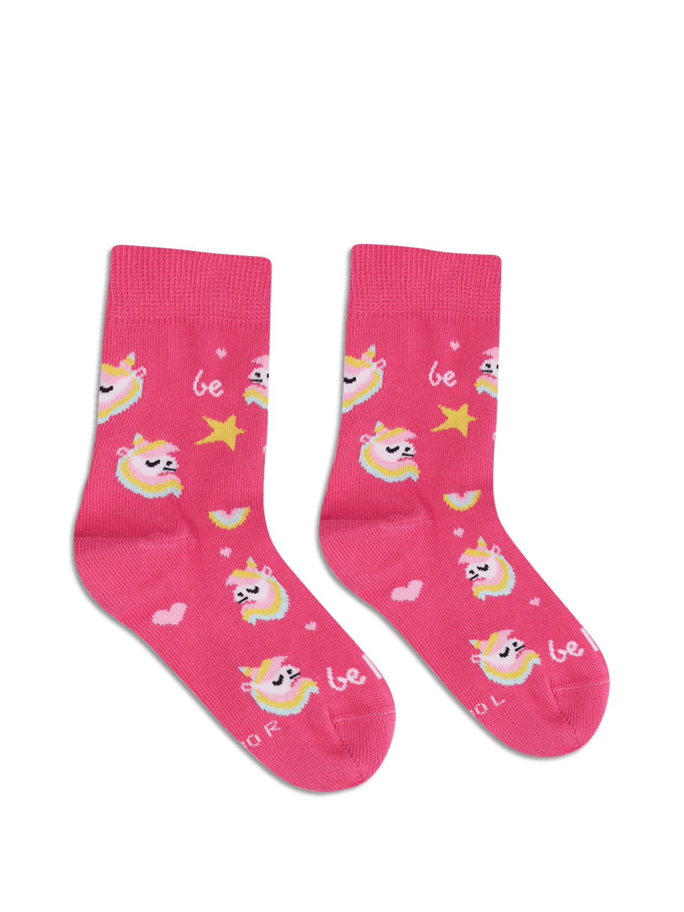 Kids barefoot Socks Be Lenka Kids - Crew - Unicorn - BubleGum Pink - Main