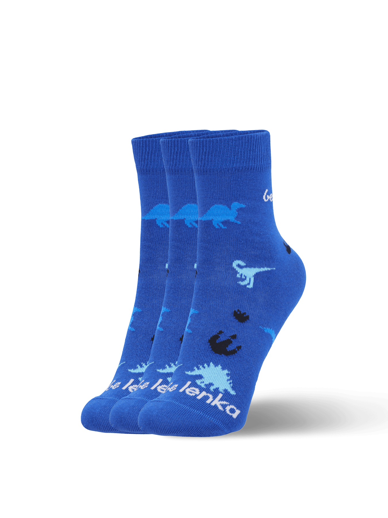 Kids barefoot Socks Be Lenka Kids - Crew - Dino - Royal Blue - 3 pack - Main