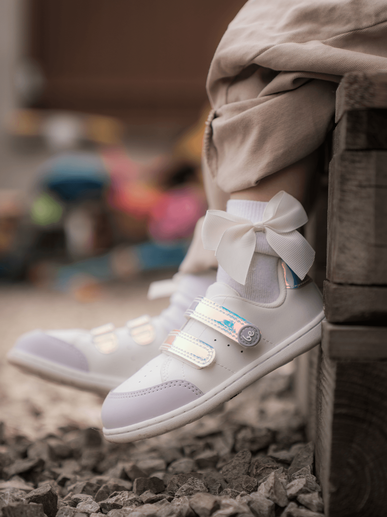 Kids barefoot sneakers Be Lenka Energise Kids - White & Iridescent - Main