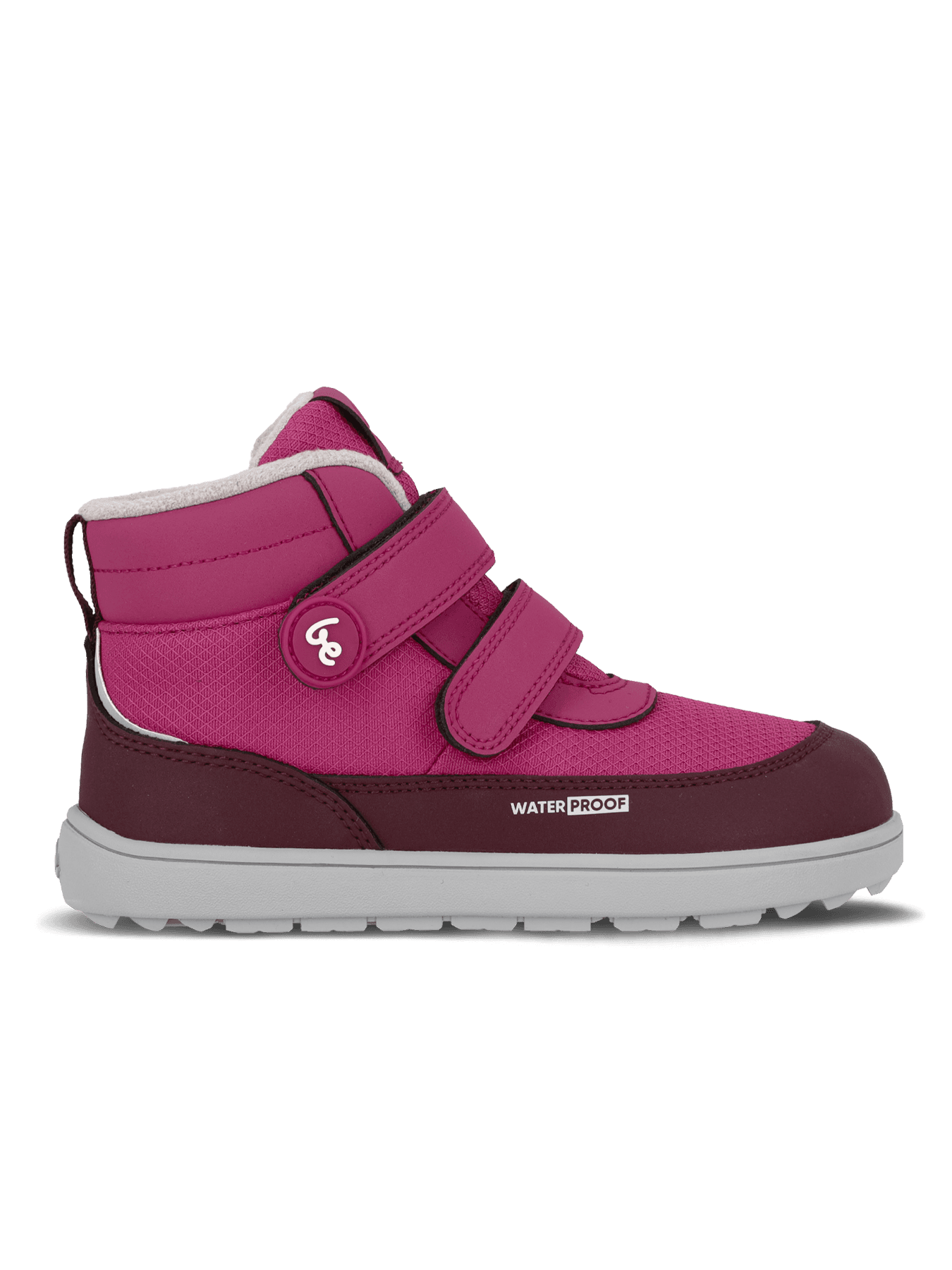 Kids winter barefoot boots Be Lenka Zippu Junior - Berry & Grey - Main