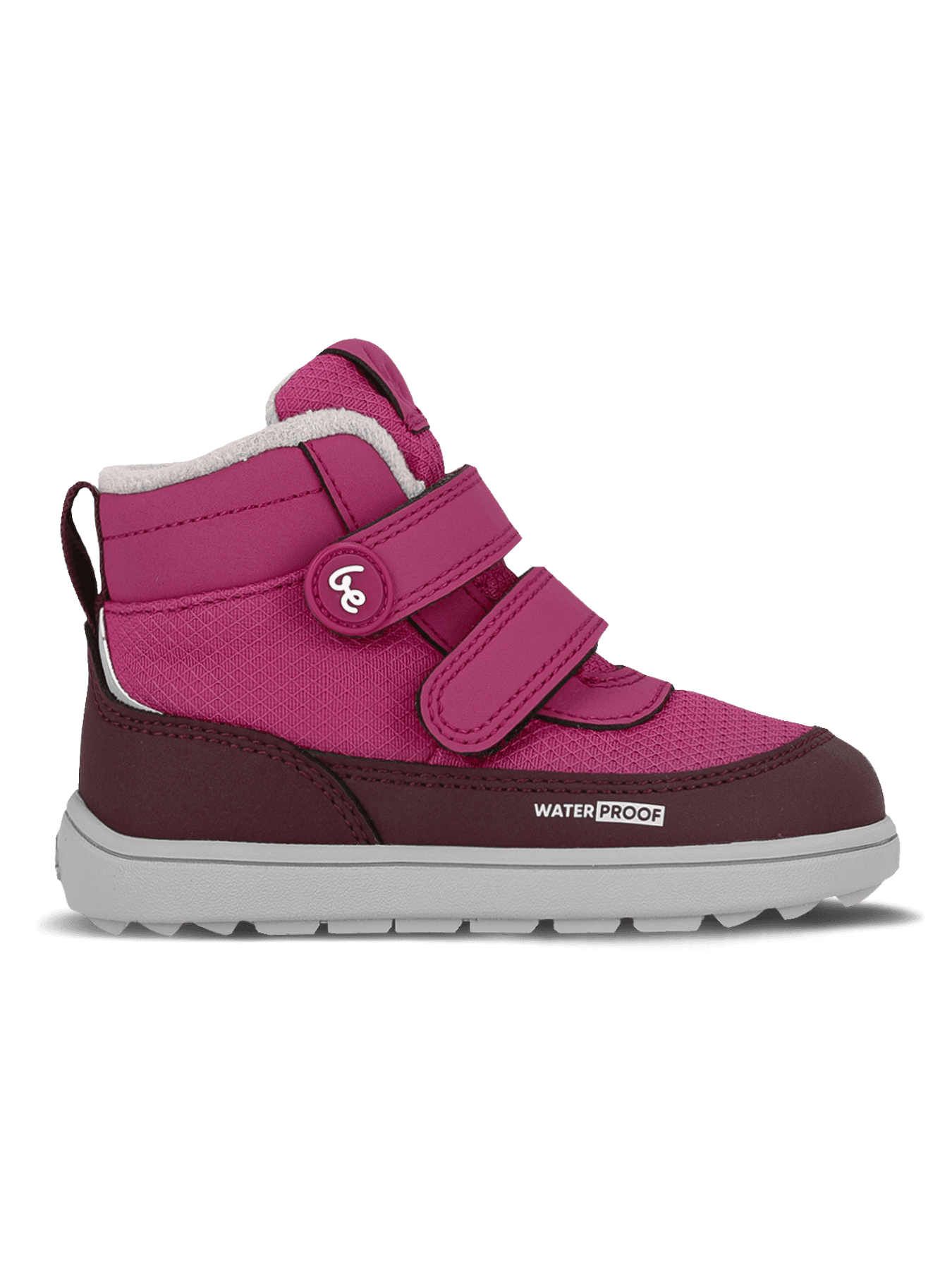 Kids winter barefoot boots Be Lenka Zippu Preschool - Berry & Grey - Main