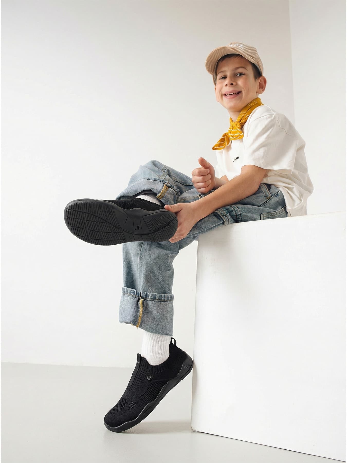 Kids Barefoot Slip-on Shoes Be Lenka Luppo Junior - All Black - Main