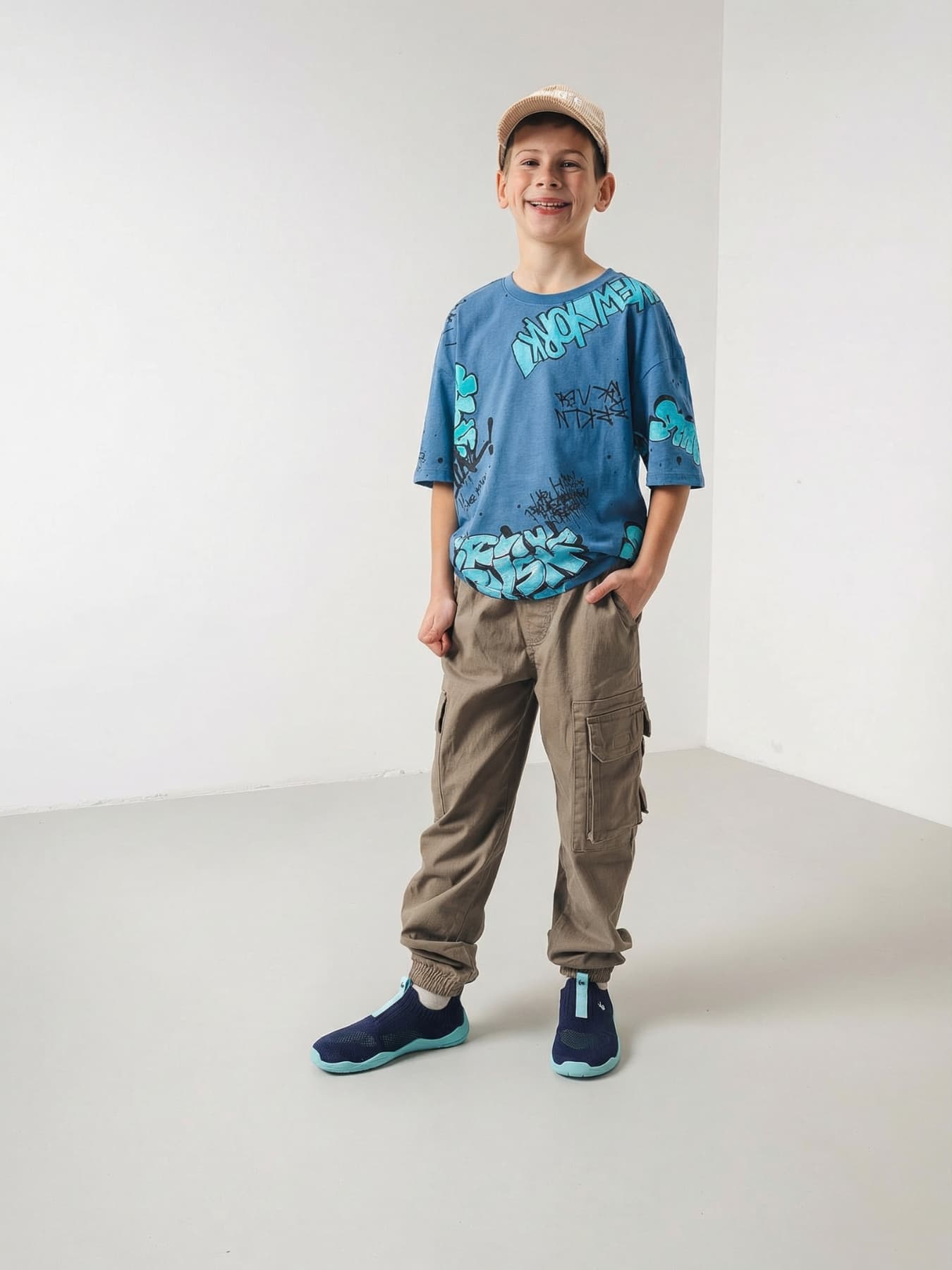 Kids Barefoot Slip-on Shoes Be Lenka Luppo Junior - Blue & Aqua - Main