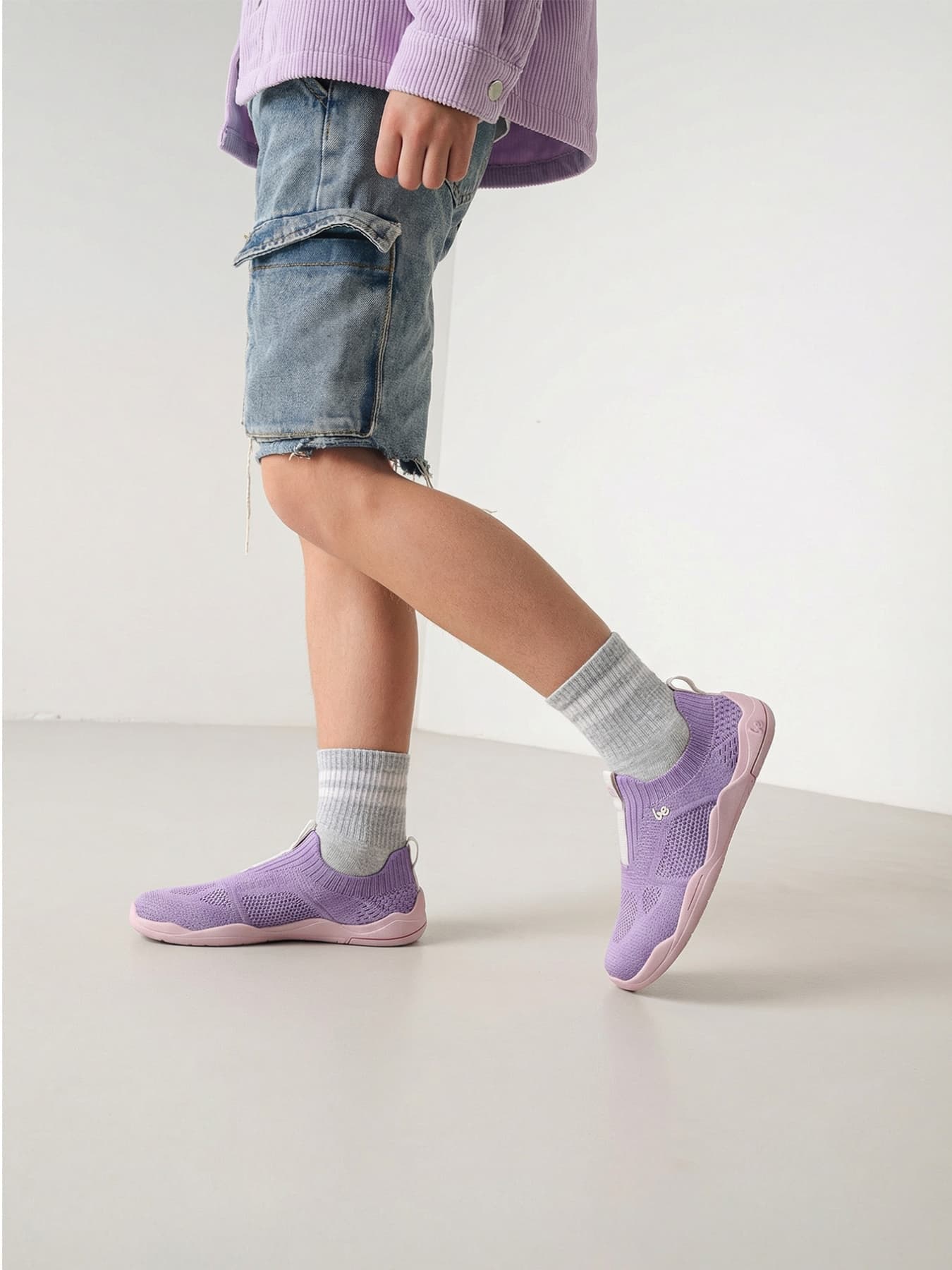 Kids Barefoot Slip-on Shoes Be Lenka Luppo Junior - Lilac & Pink - Main