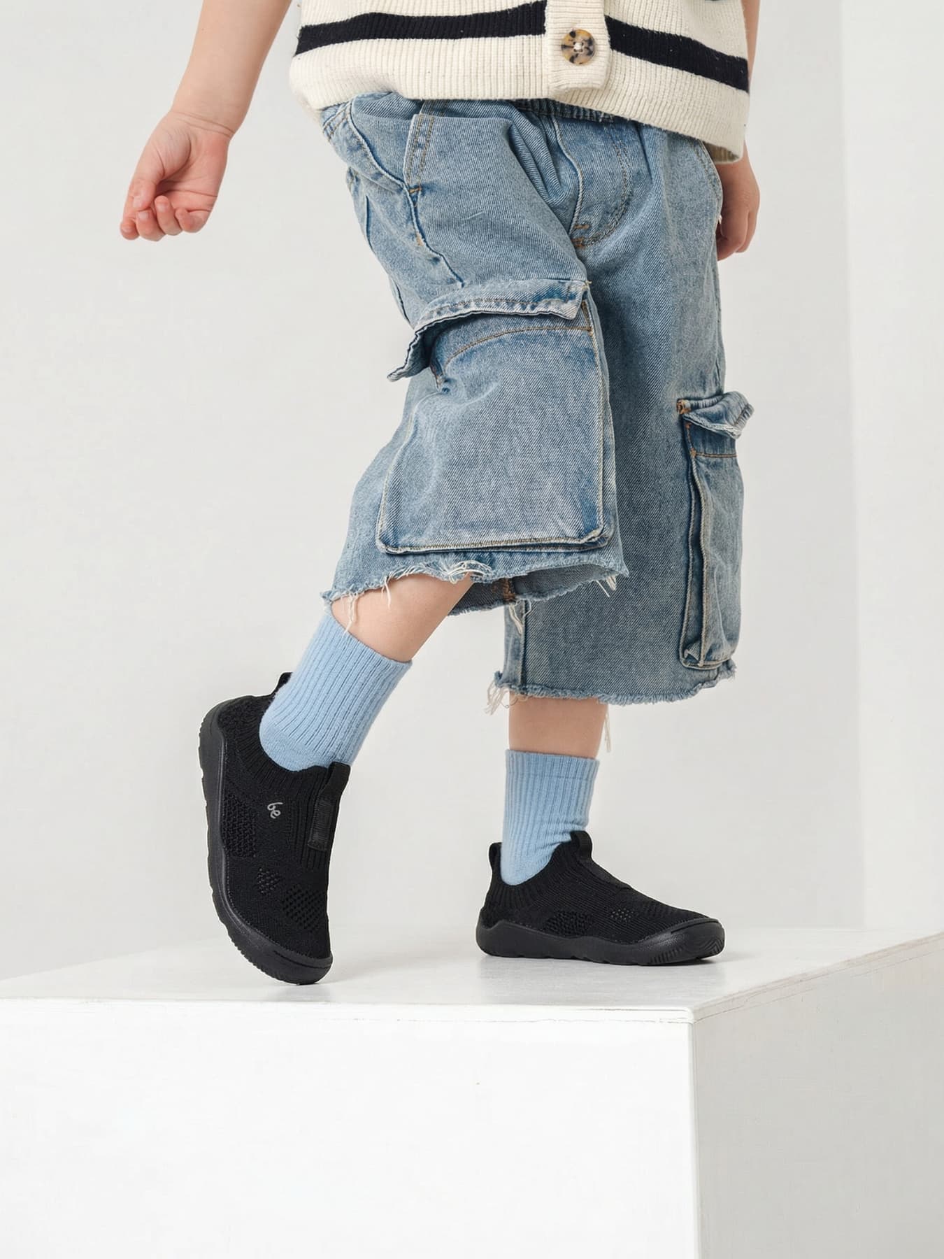 Kids Barefoot Slip-on Shoes Be Lenka Luppo Preschool - All Black - Main