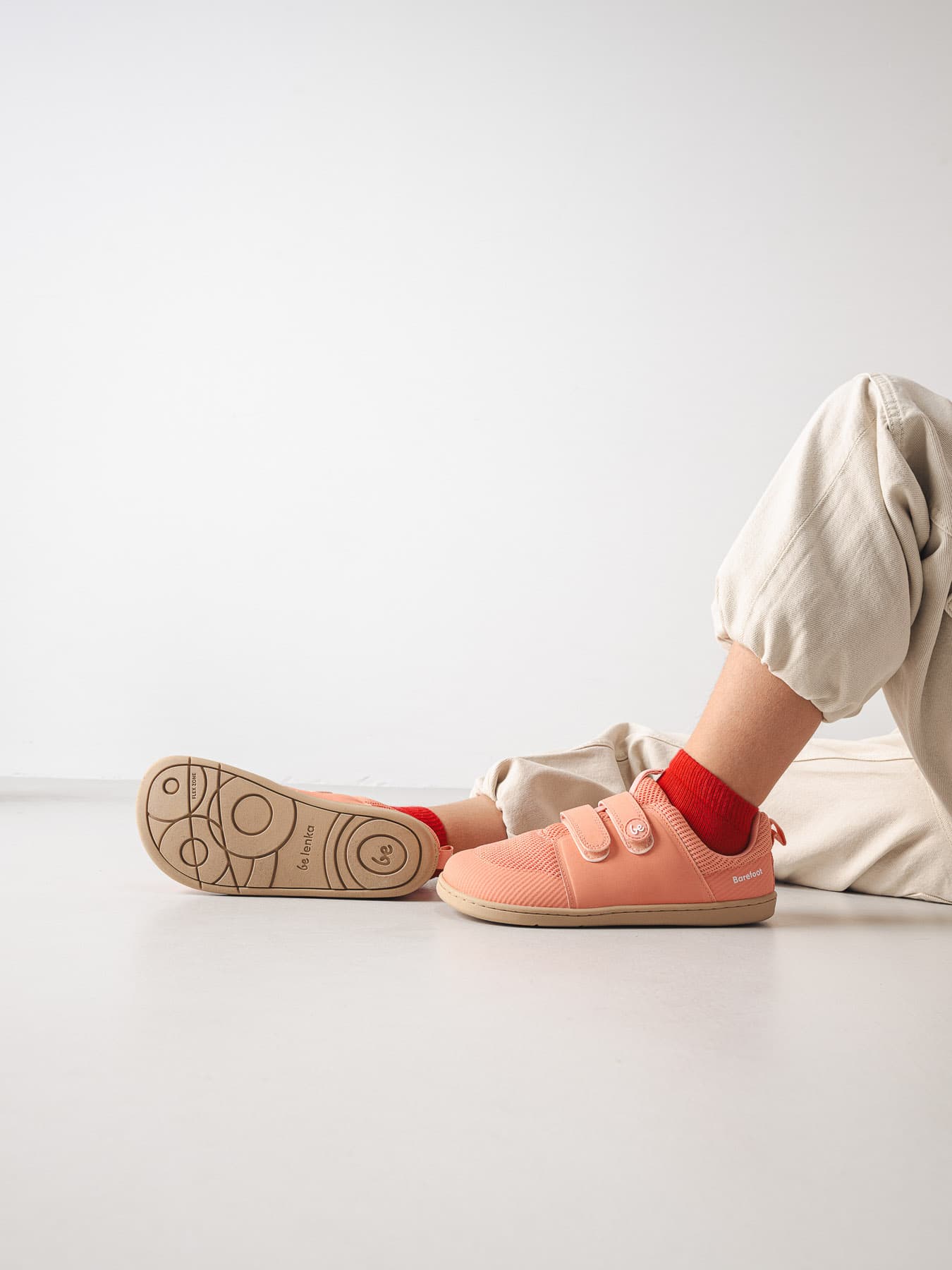 Kids barefoot sneakers Be Lenka Bounty Kids - Coral Pink - Main