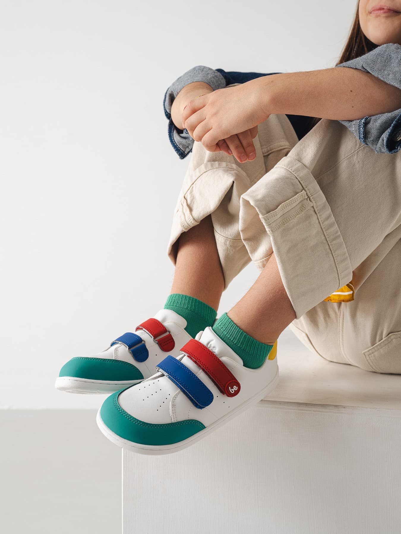 Kids barefoot sneakers Be Lenka Energise Kids - White & Multicolour - Main
