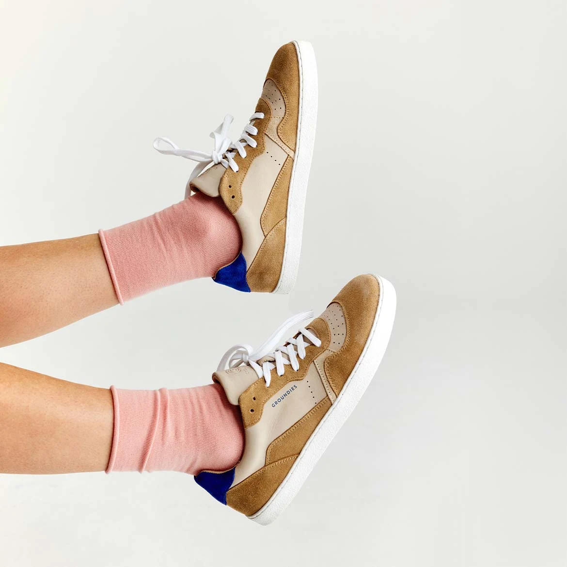 Женские кроссовки Groundies Nova GS1 — Beige/Indigo Blue (Barefoot), фото 2