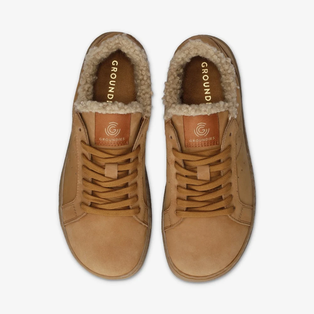 Женские кроссовки Groundies Universe Teddy — Cognac (Barefoot), фото 4