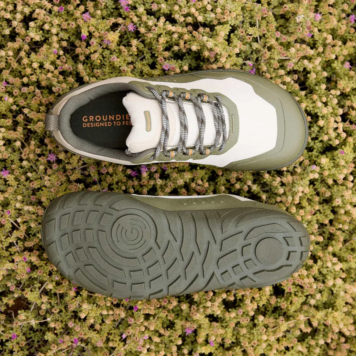 Женские ботинки Groundies All Terrain Low 2.0 — Khaki/Orange (Barefoot), фото 4
