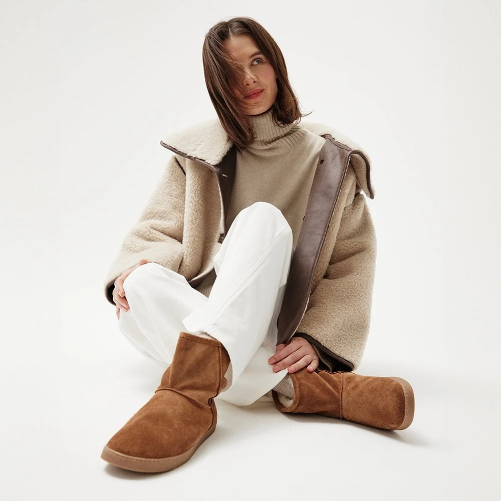 Женские ботинки Groundies Cozy Boot 2.0 — Camel (Barefoot), фото 2