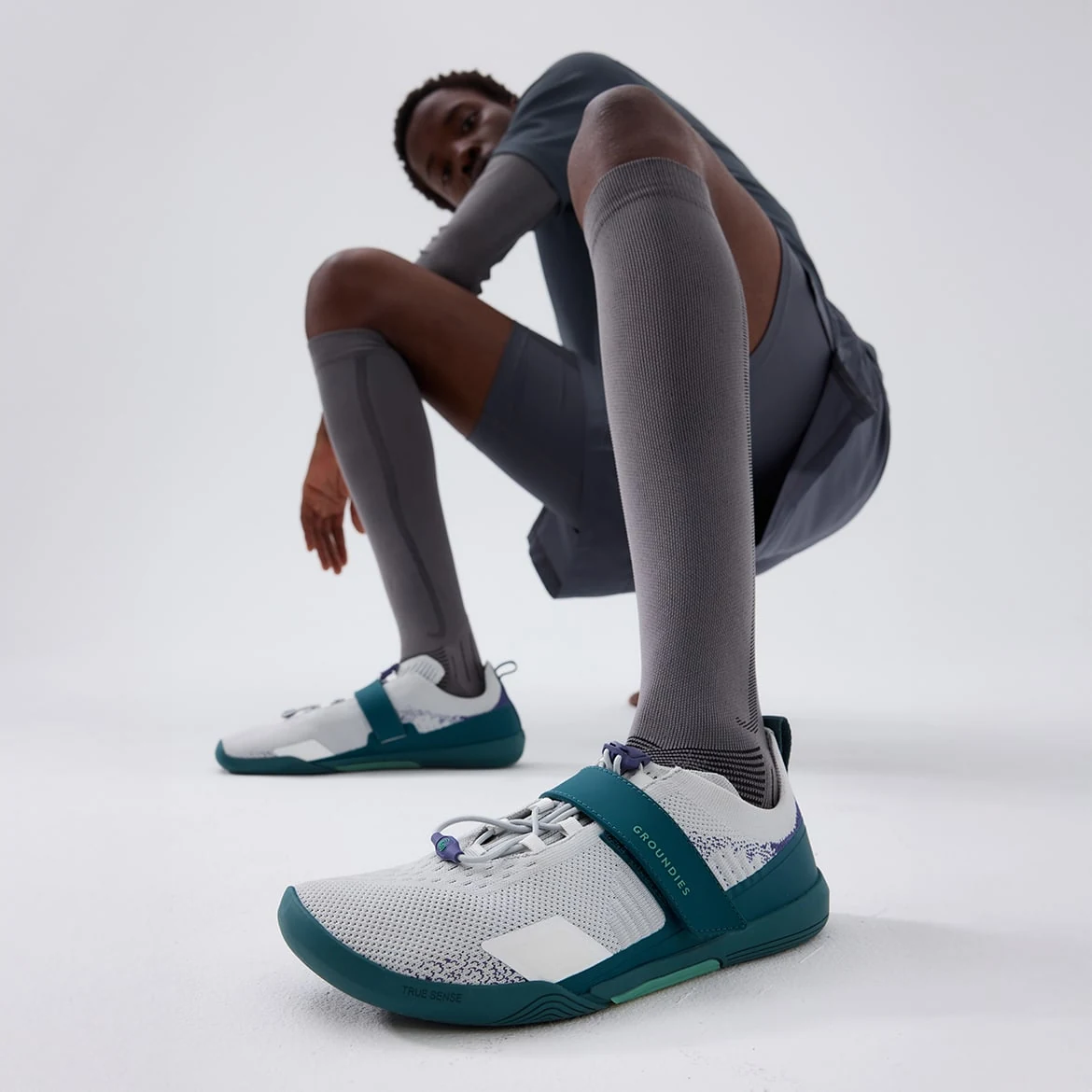 Мужские кроссовки Groundies G-Flex — Stone/Teal (Barefoot), фото 2