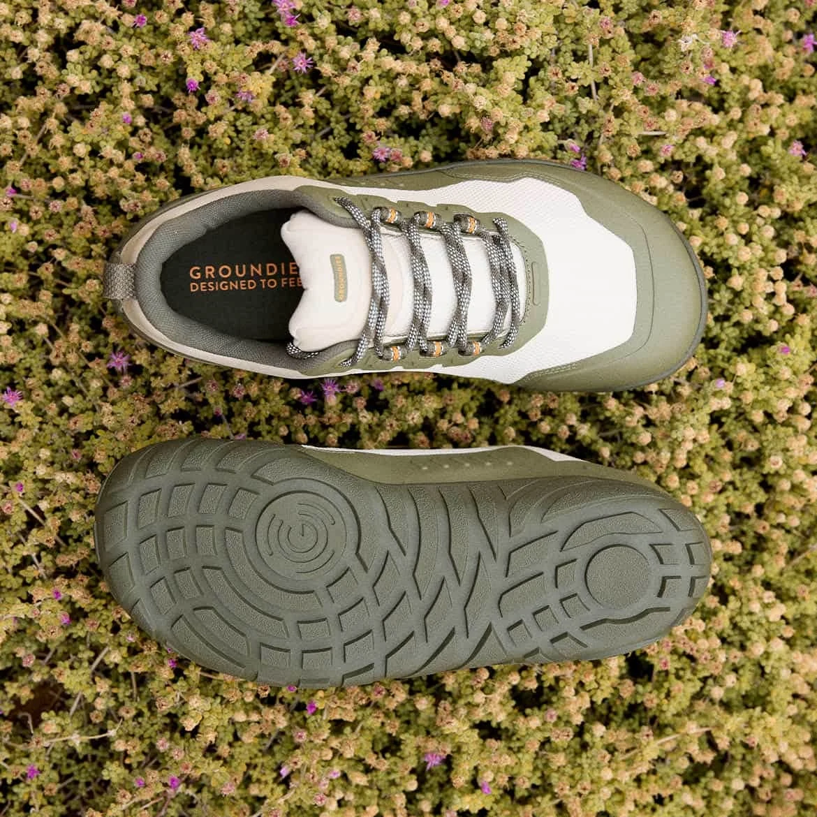 Мужские треккинговые кроссовки Groundies All Terrain Low 2.0 — Khaki/Orange (Barefoot), фото 6