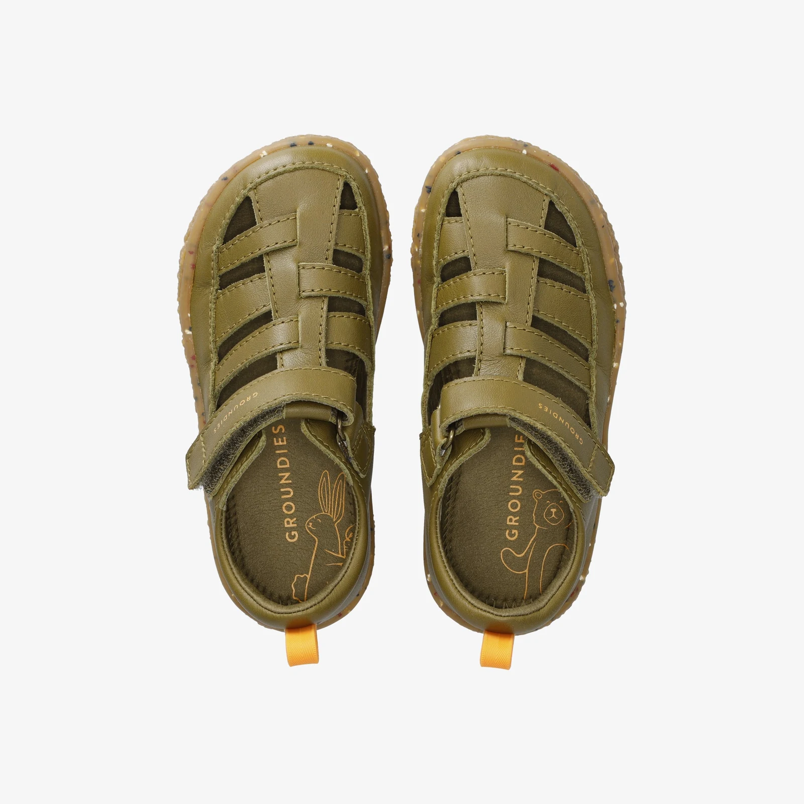 Детские сандалии Groundies Noto 2.0 — Khaki/Orange (Barefoot), фото 4