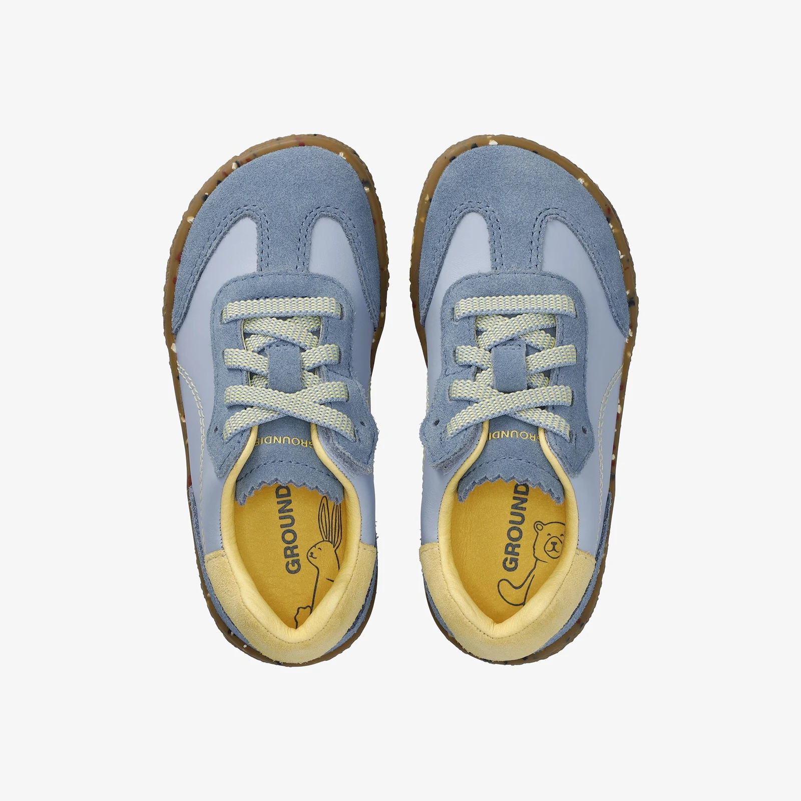 Детские кроссовки Groundies Panama Kids — Sky Blue/Lemon Cream (Barefoot), фото 4