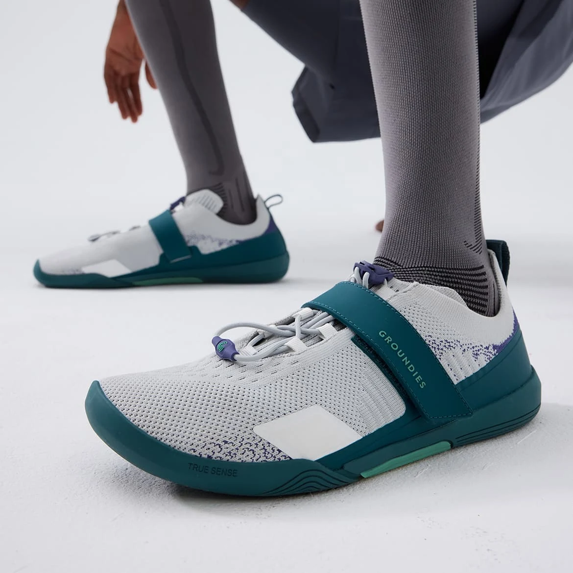 Женские кроссовки Groundies G-Flex — Stone/Teal (Barefoot), фото 2