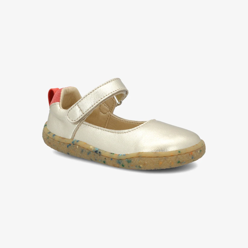 Детские балетки Groundies Stella — Champagne (Metallic)/Pink (Barefoot), фото 5