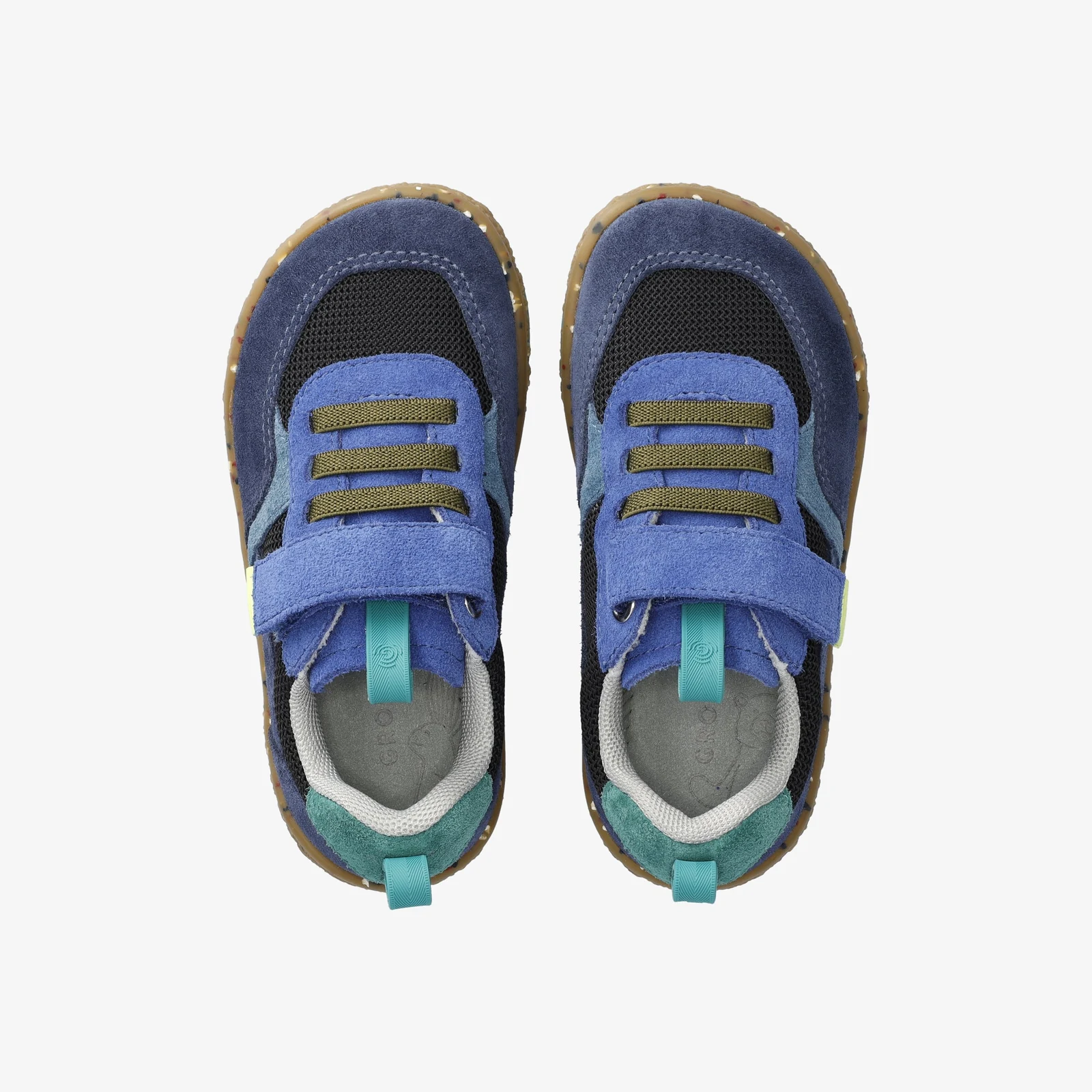 Детские кроссовки Groundies Lou 2.0 — Navy/Mint (Barefoot), фото 3