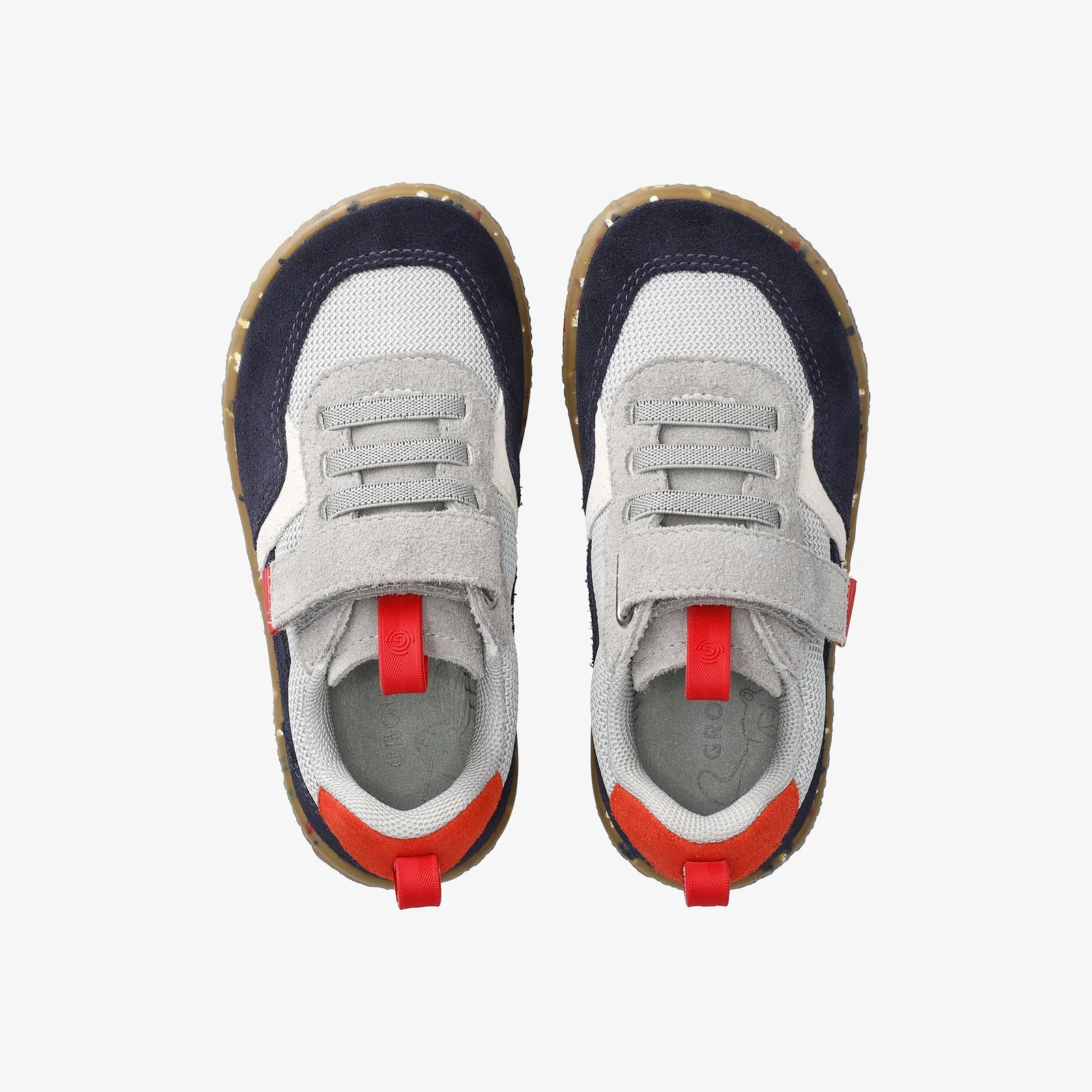 Детские кроссовки Groundies Lou 2.0 — Light Grey/Red (Barefoot), фото 3