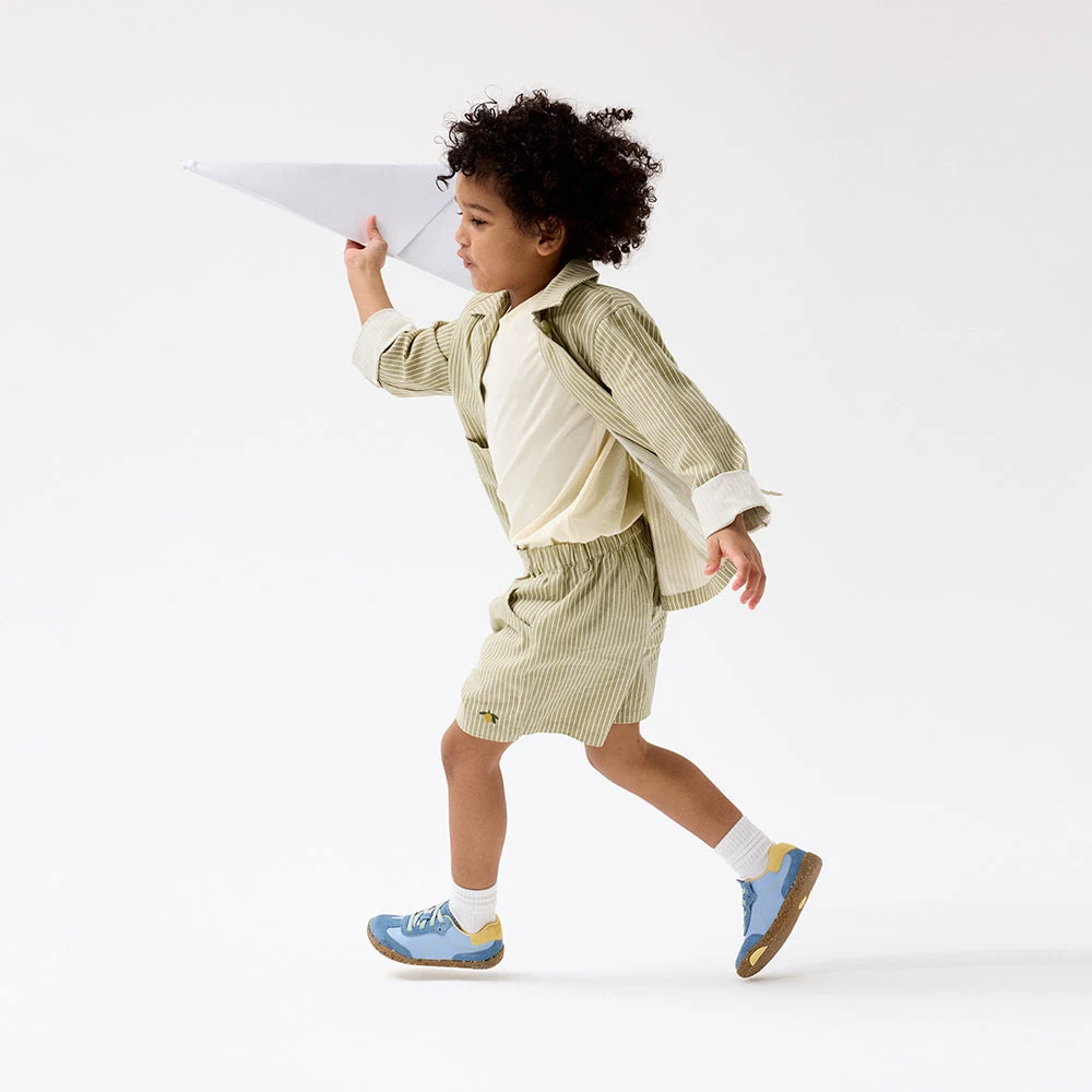 Детские кроссовки Groundies Panama Kids — Sky Blue/Lemon Cream (Barefoot), фото 3