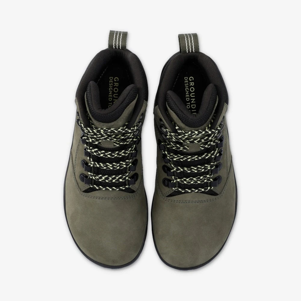 Мужские походные ботинки Groundies Portland — Khaki/Lime (Barefoot), фото 4