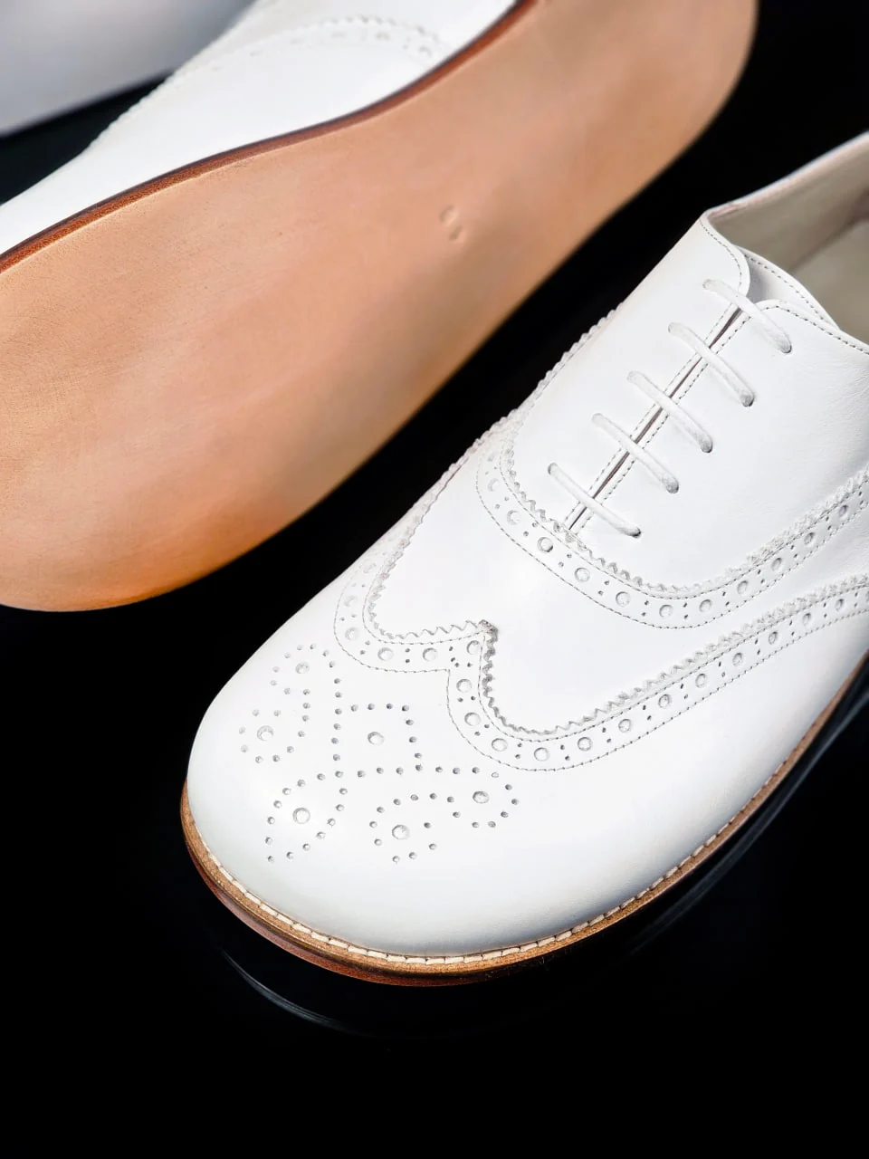 Harlem Brogue — белая кожа, Zero Drop — подошва EVA, фото 4