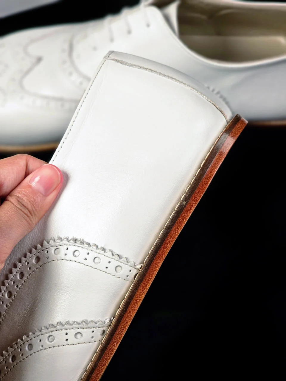 Harlem Brogue — белая кожа, Zero Drop — подошва EVA, фото 3