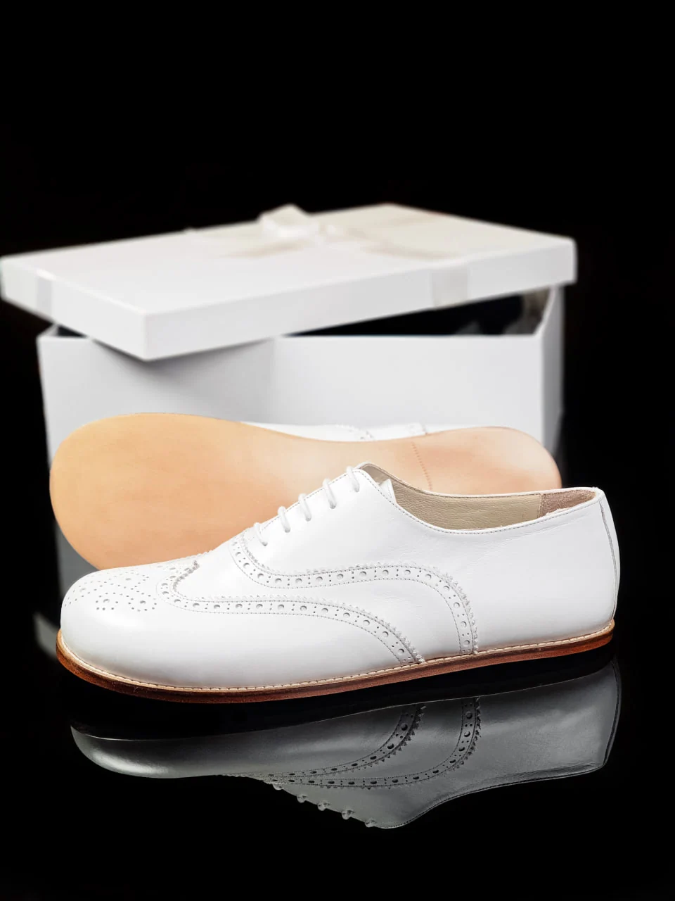 Harlem Brogue — белая кожа, Zero Drop — подошва EVA, фото 2
