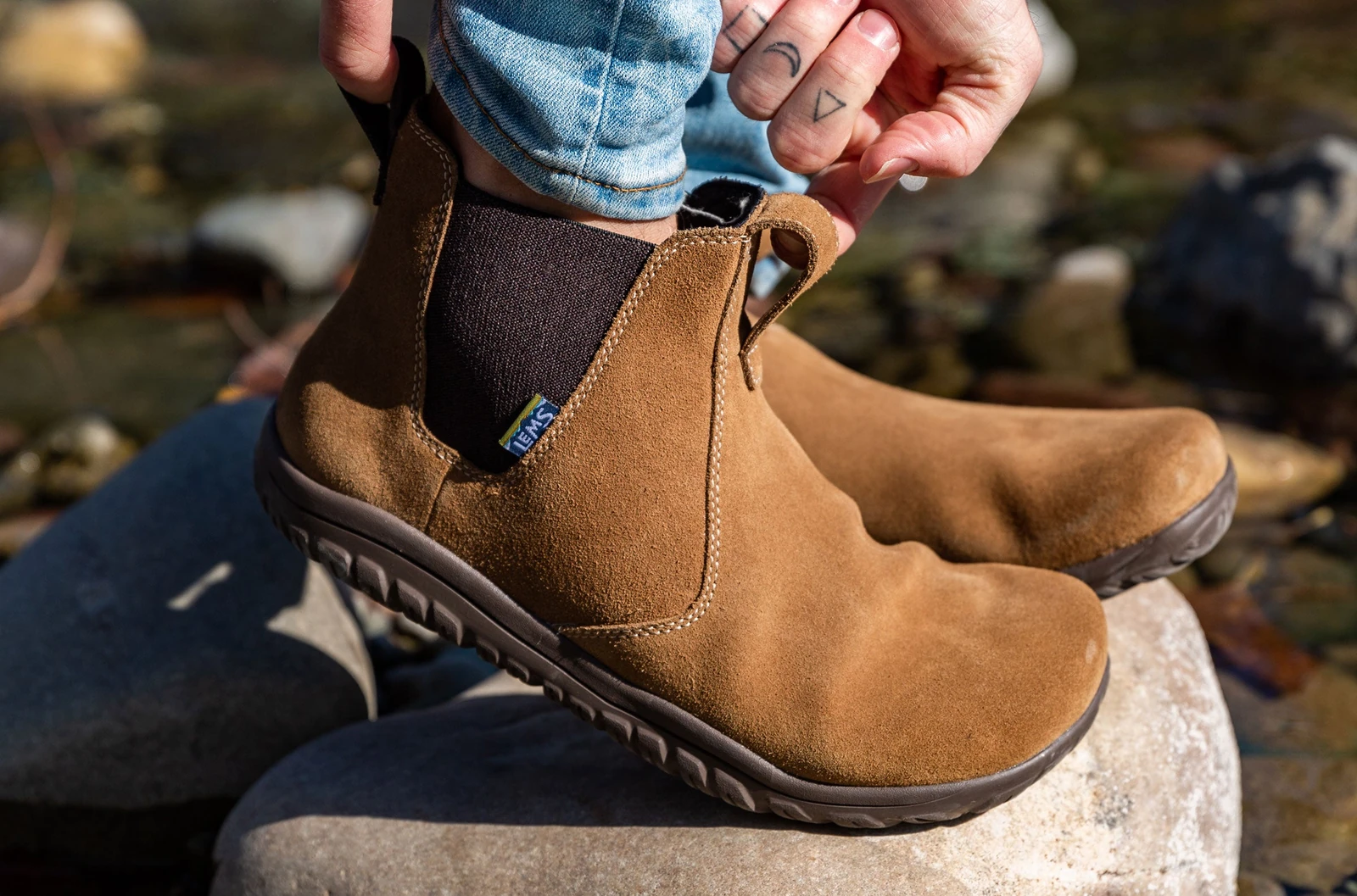 Lems Chelsea Suede Barefoot Boot — Cedar (мужские), фото 2