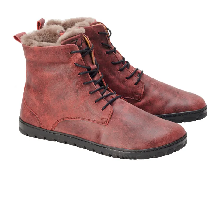 Женские ботинки ZAQQ QUINTIC Winter Velours Red (красный цвет)