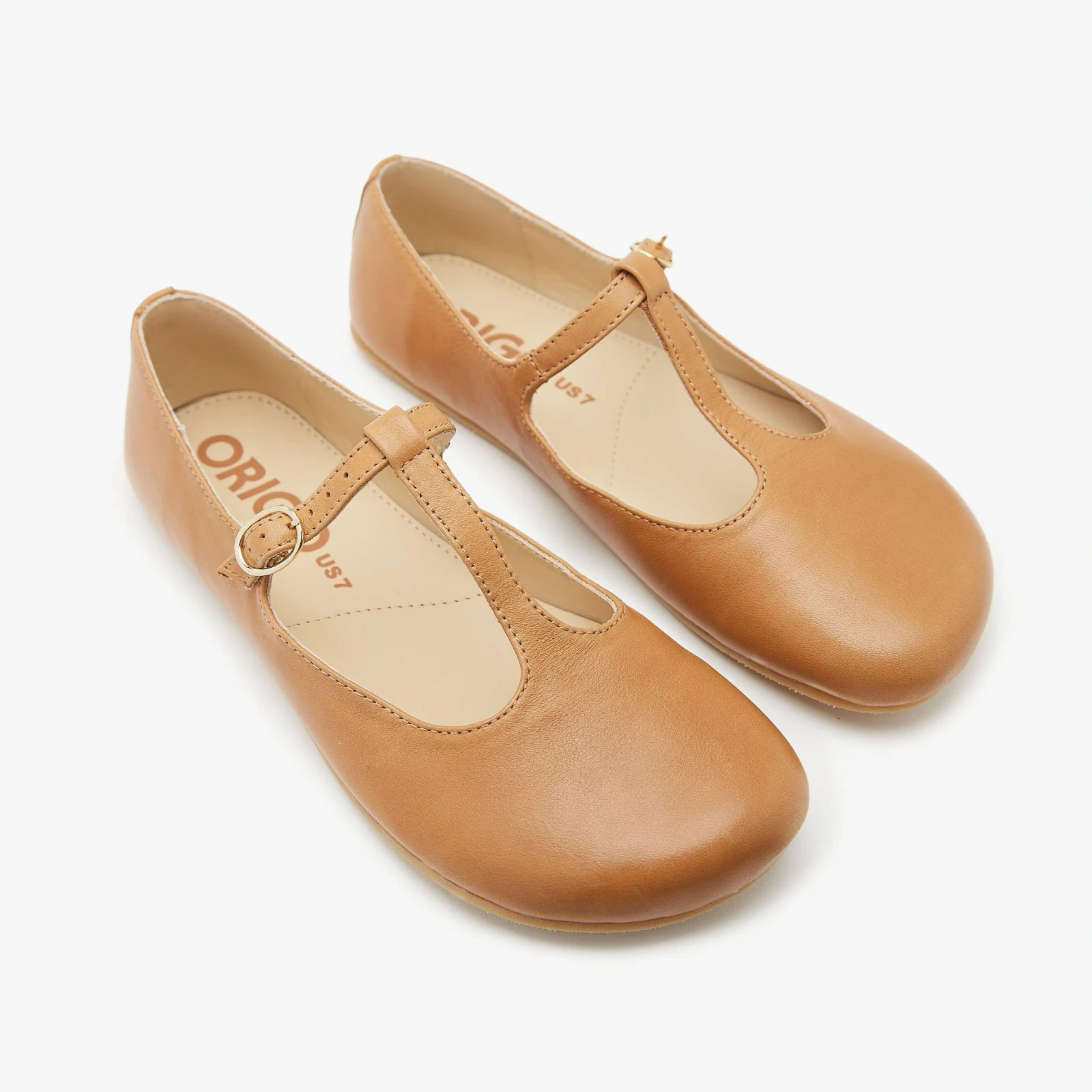 Босоногие туфли Origo Mary Jane T Strap — медовый, фото 2