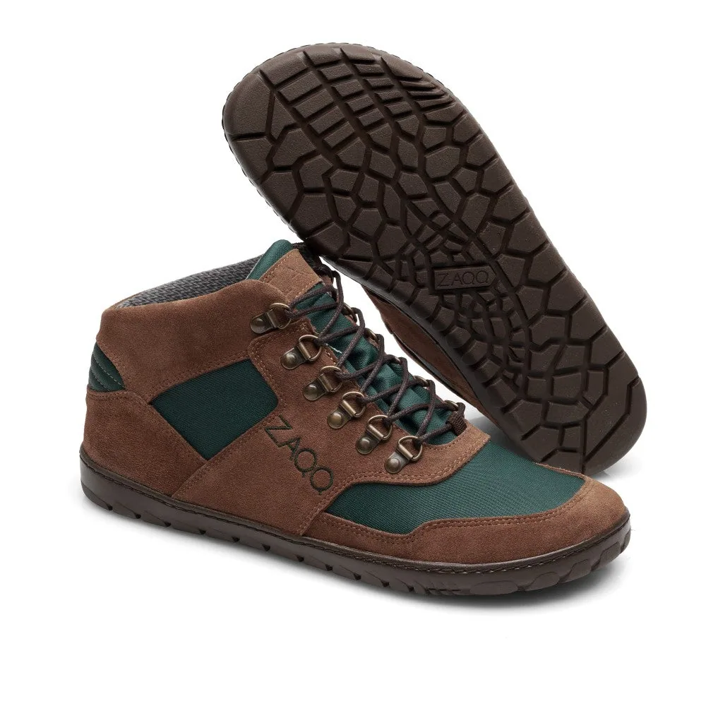 Ботинки для женщин и мужчин ZAQQ HIQE Mid Brown Green Waterproof (зелёный цвет), фото 2