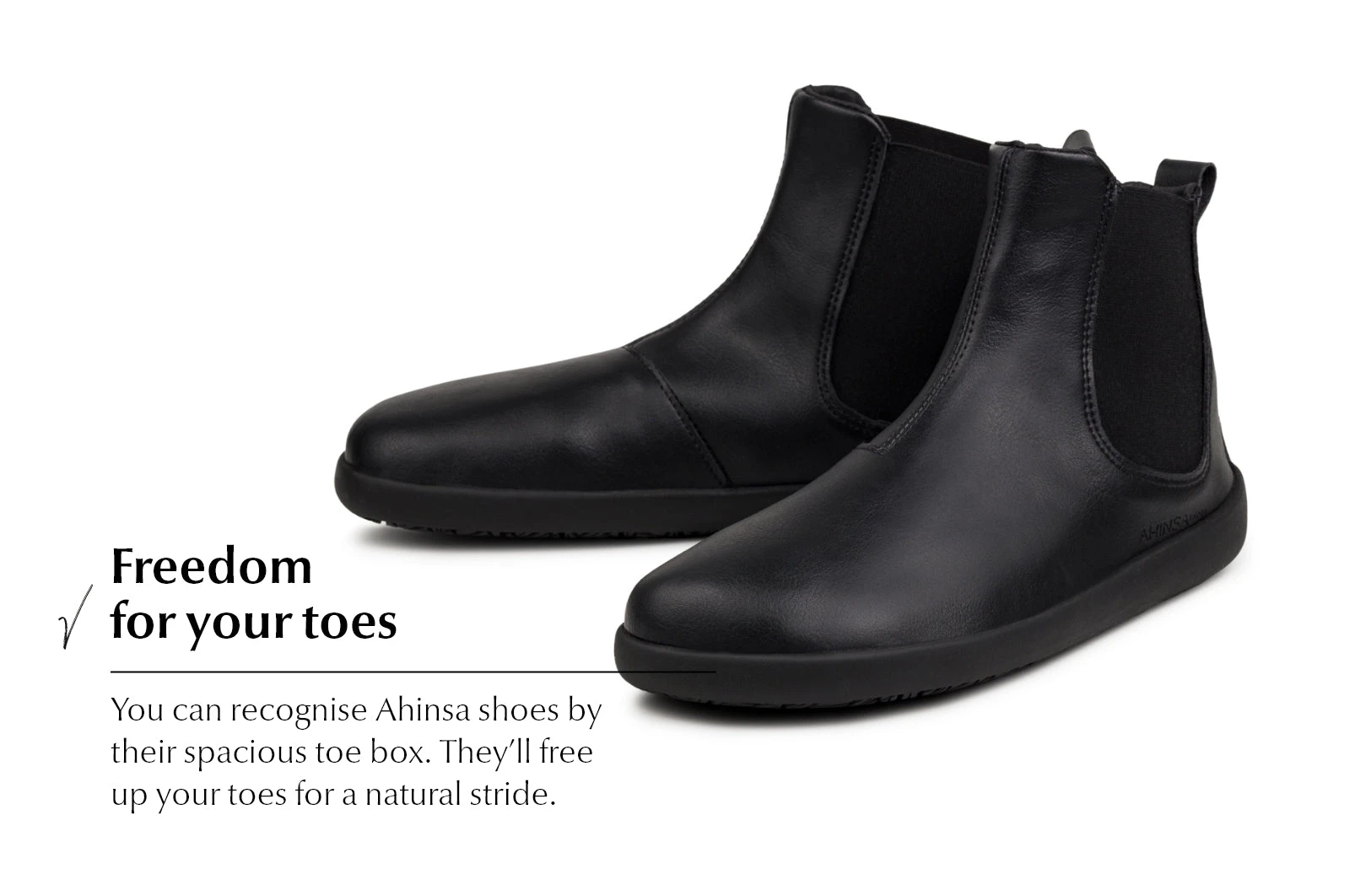 Ботинки Ahinsa Chelsea 2.0 Barefoot — чёрный, фото 3