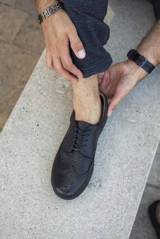Мужские туфли ZAQQ BRIQ Brogue Tresse Black (чёрный цвет), фото 15
