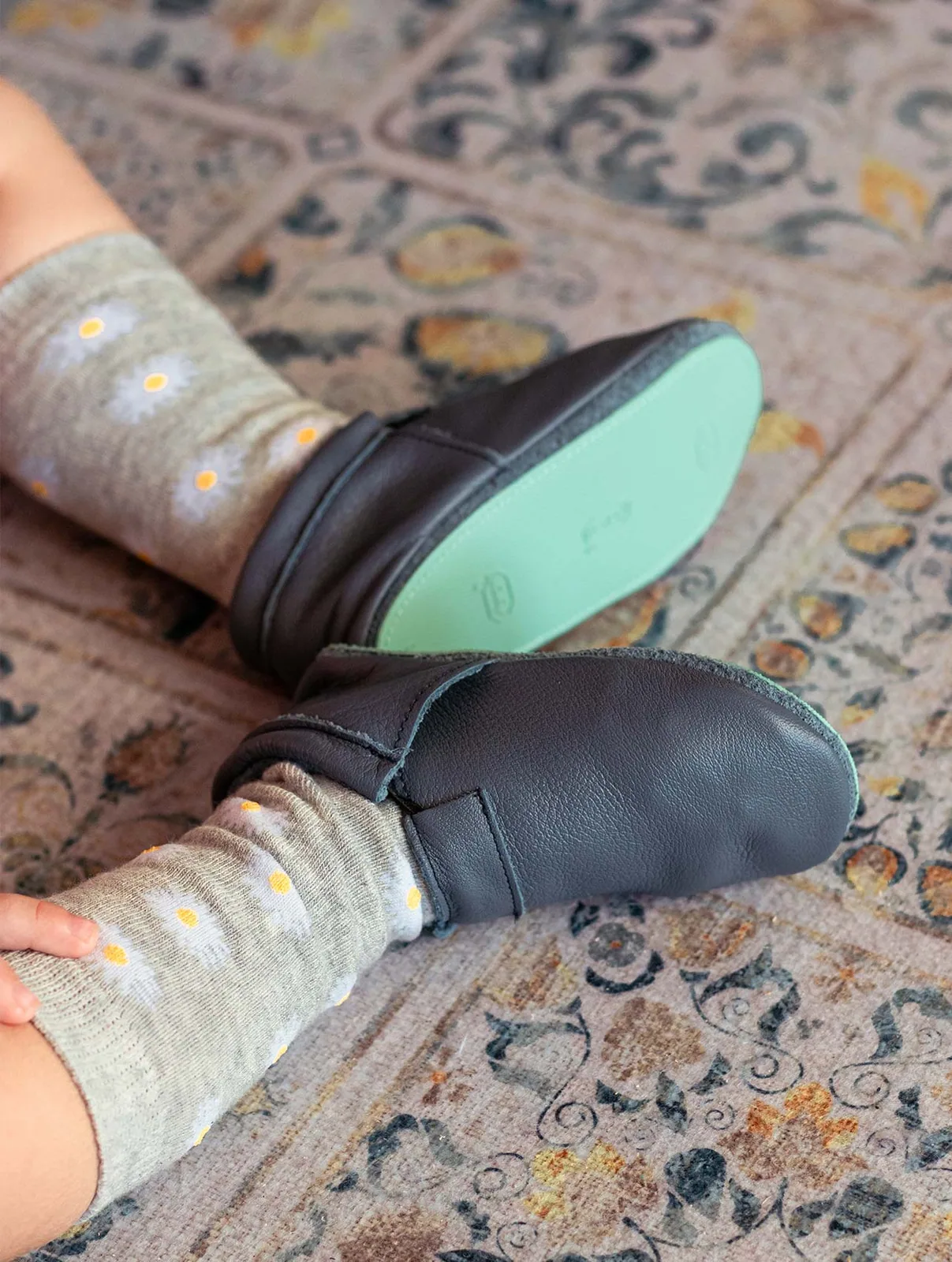 Для первых шагов: мягкие ботиночки SHUU Moccs, тёмно-синие, фото 2