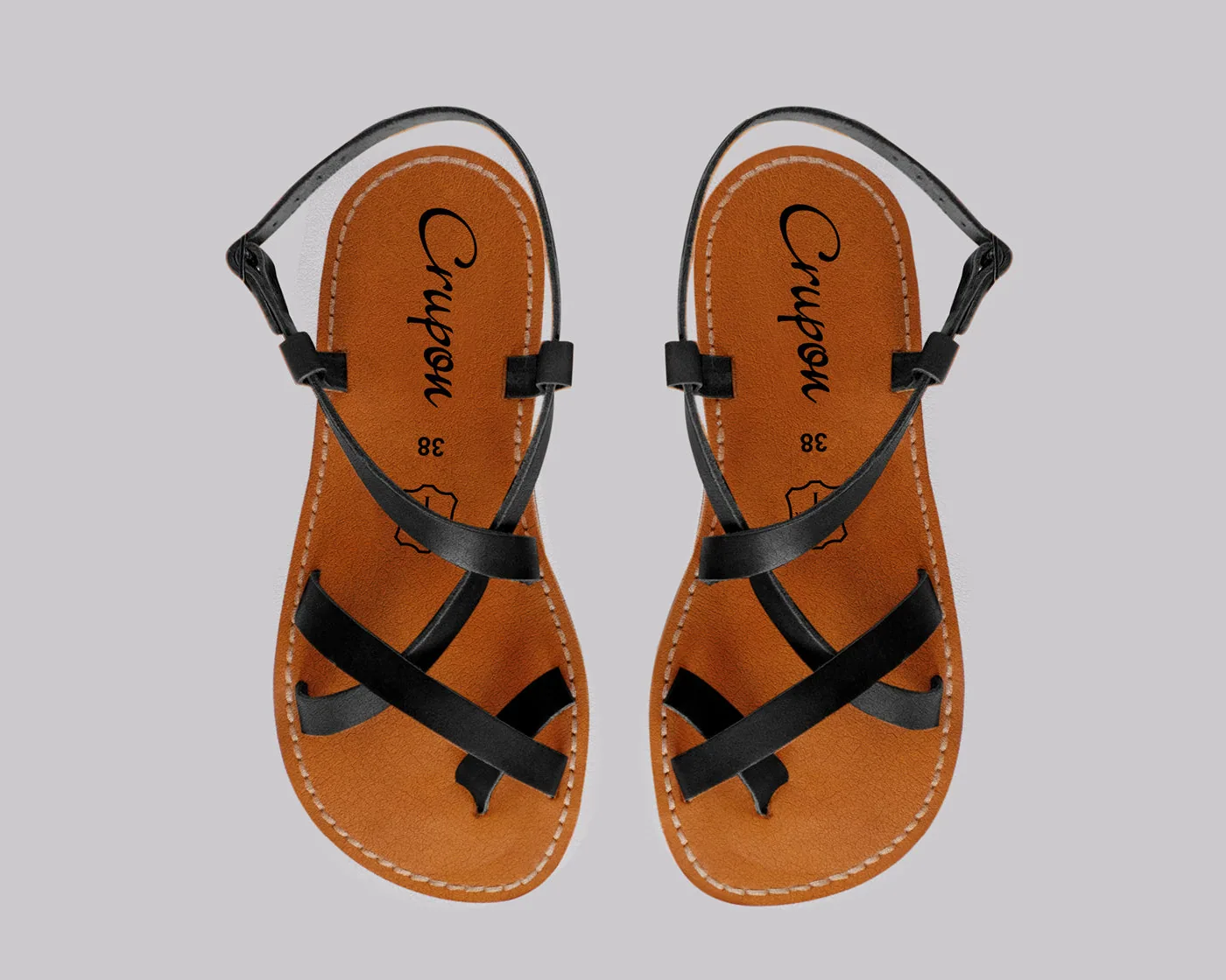 Босоногие сандалии Crupon Carmel — чёрный, фото 3