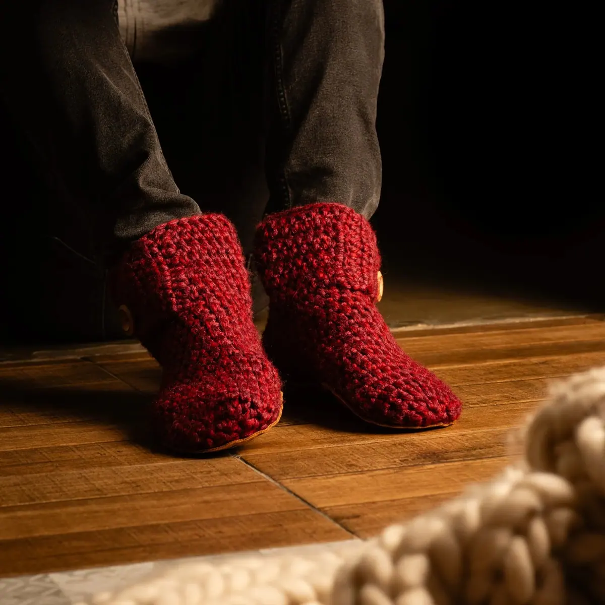 Домашние тапочки-ботинки Kingdom of Wow Classic Bootie — ягодный, фото 5