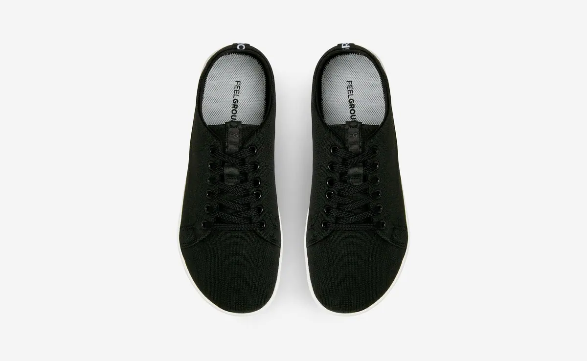 Босоногие кроссовки Feelgrounds Original Knit — чёрный и белый, фото 2