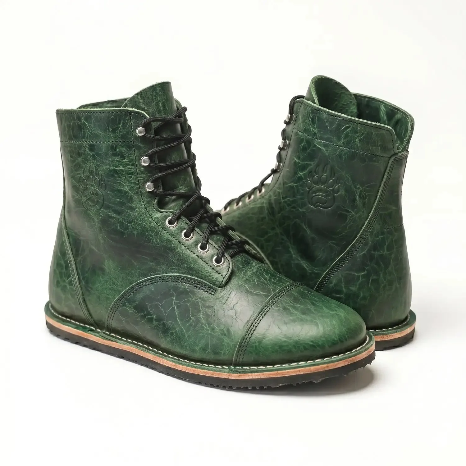 Босоногие кожаные ботинки Bearfoot Bruin-Patriot — зелёный, фото 2
